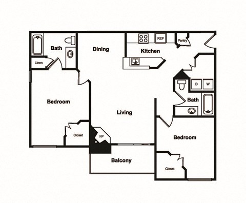 B1 Floor Plan at Windsor on White Rock Lake, Dallas, TX